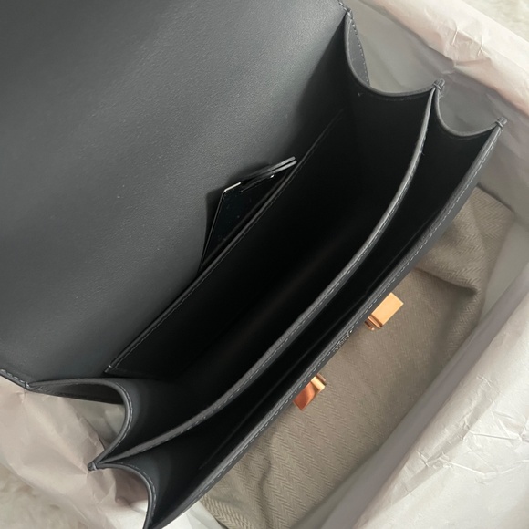 Brand New! Hermes 🩶 Mini Constance Grey Ardoise Swift leather RGHW mirror Bag - Picture 4 of 5